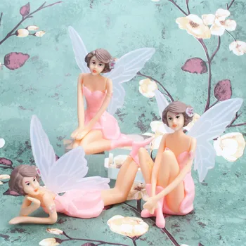 

Sckday Family decorations fairy tale pixie cartoon Mini Candy girl Figure Toys birthday cake decor child Girls Baby gift Decor