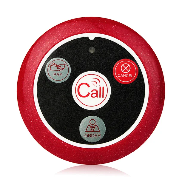 Retekess 1 шт. TD108 часы приемник+ 10 шт. кнопка вызова передатчик беспроводной пейджер ресторан официанта система вызова пейджер - Цвет: Four Key-Red