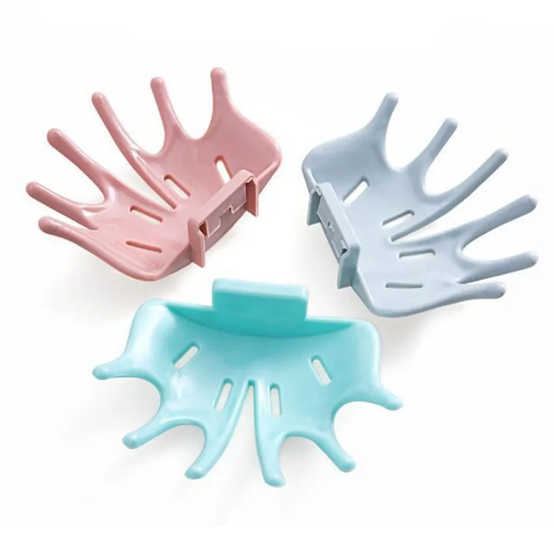 Cute Claw Shape Soap Dish Punch-free Suction Cup Type Soap Drain Rack Wall Hanging Type Soap Dish For Bathroom