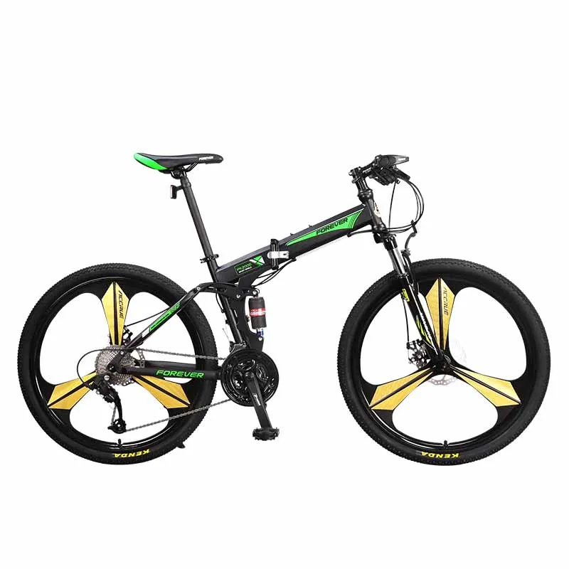 26 Inches Mountain Bike Bicycle Folding Adult Male 27 Speed Off-road Double Shock Absorption Soft Tail