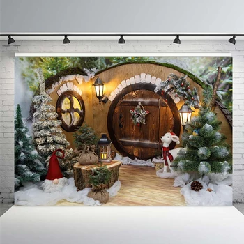 

Home Interior Christmas Tree Wood Door Z Decoration Photography Background Studio Photo Background Christmas Decoration