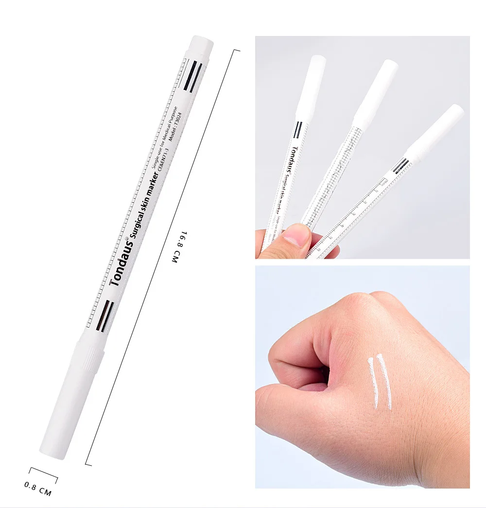 10 комплектов белый хирургический карандаш для татуажа бровей инструменты для маркера кожи Аксессуары для микроволокна Перманентный маркер для татуажа поставщик