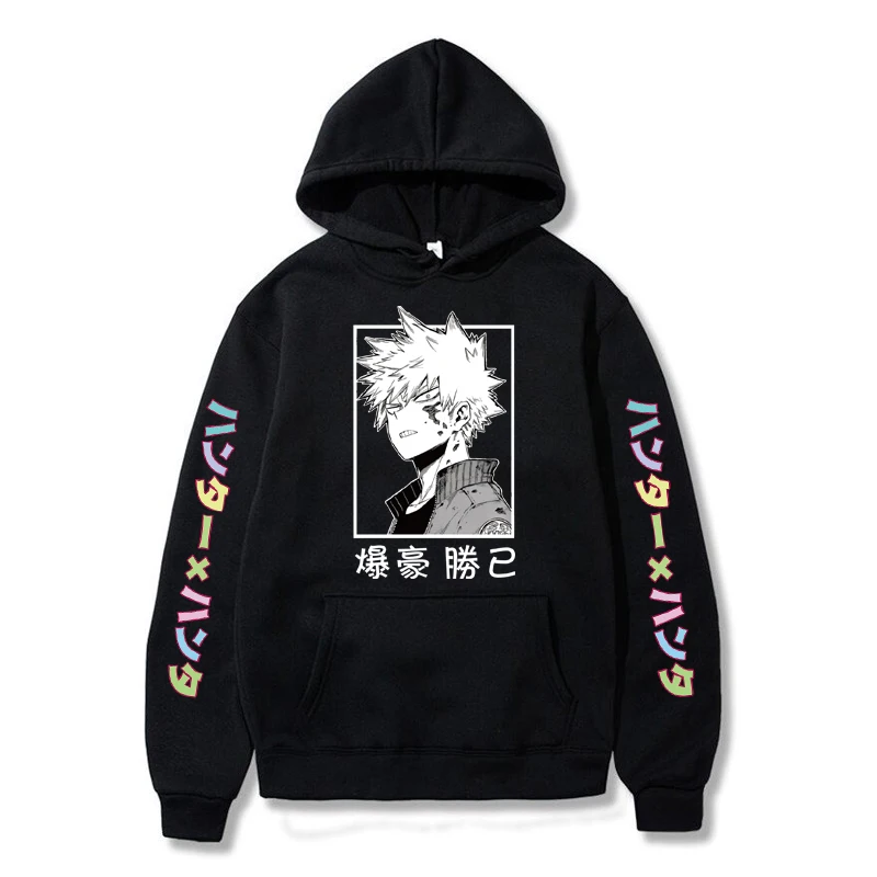 Harajuku my hero толстовка с капюшоном унисекс японские толстовки из аниме Bakugou Katsuki |