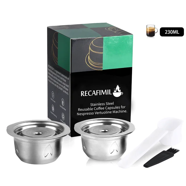 RECAFIMIL Adapter for Nepresso Vertuo Maker wirth Original Coffee Capsule Stainless Steel Holder Reusable Kitchen Tool AS PICTURE