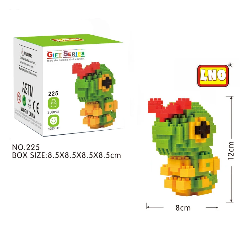 LNO Micro Brick Treecko Jigglypuff Togepi Caterpie Wobbuffet Turtwig DIY Mini Building Blocks Pokemon Figures Toys For Kids