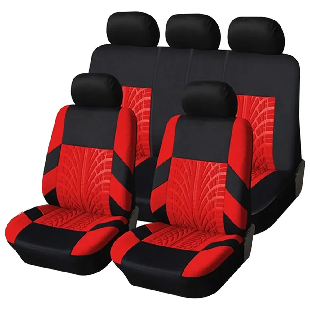Одновременное подключение двух синий чехлы для сидений автомобиля универсальный авто для Toyota автомобильный чехол для сиденья полного сиденья 9 шт. 5-мест Нескользящая стойкая к механическим повреждениям - Название цвета: Red