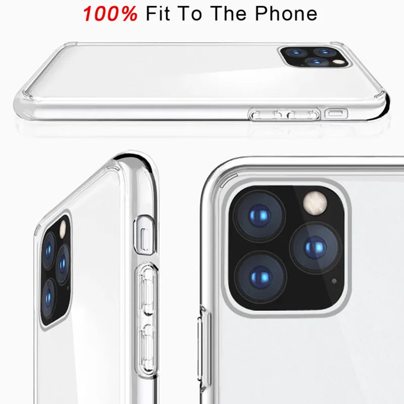 1:1 Original Official Style Clear Phone Case For iPhone 11 HD Transparent ShockProof Cover For iPhone 11 Pro Max Case