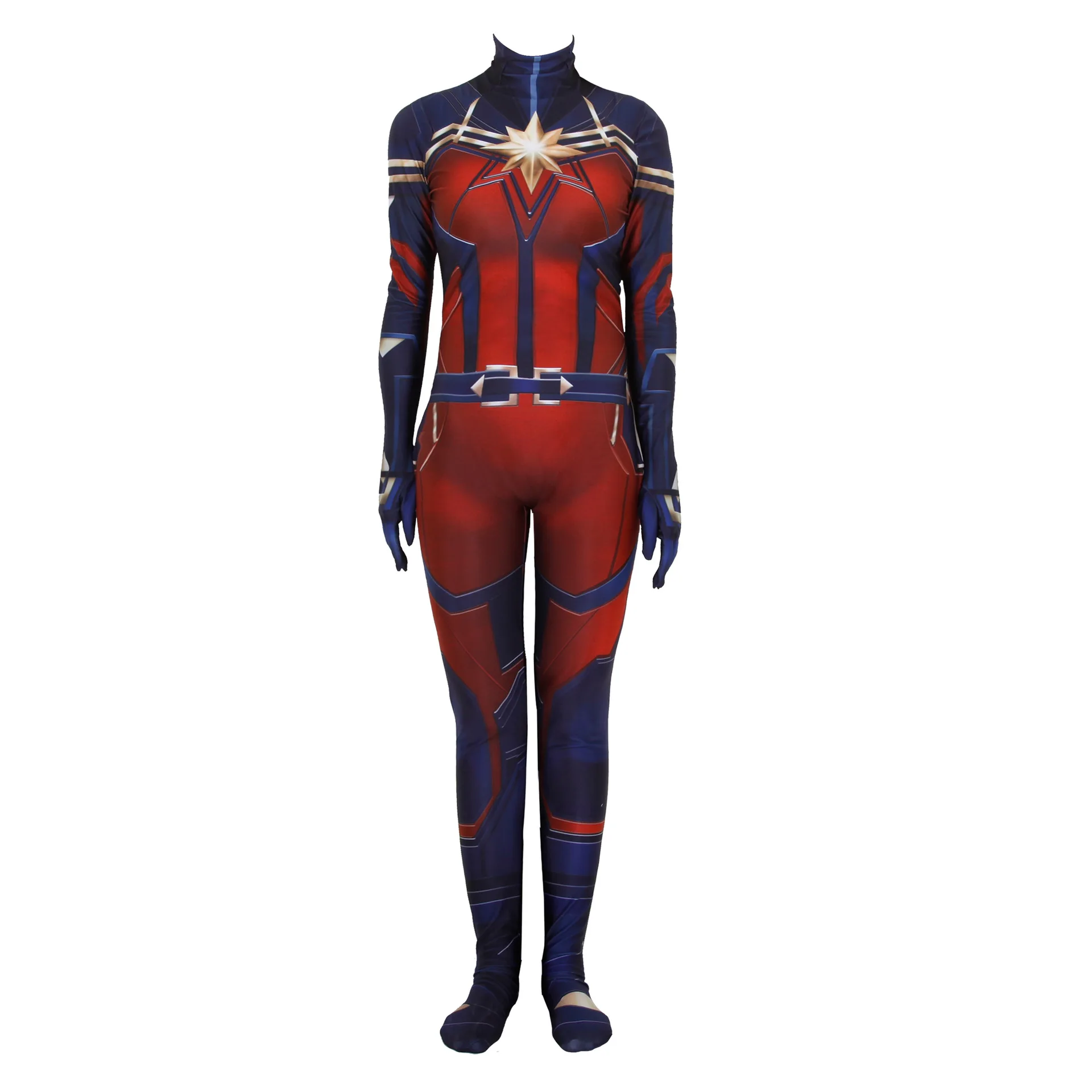 Marvel Мстители Марвел Капитан мультяшный костюм для женщин девочек Carol Danvers зентай комбинезон вечерние костюмы на Хэллоуин