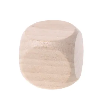 

40mm Blank Wood Dice Kid Toys Printing Engraving Write Painting DIY Family Game