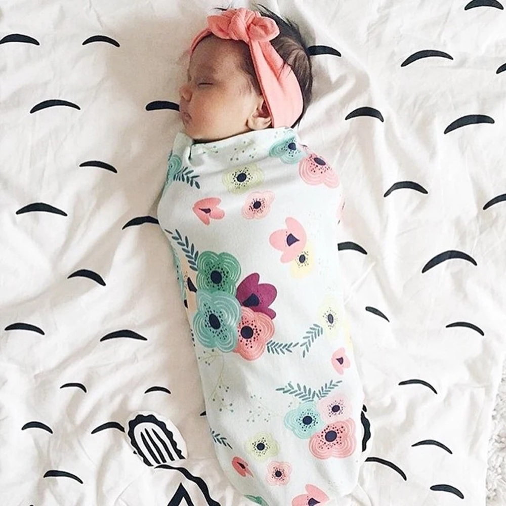 Newborn Sleeping Bag Infant Butterfly Hair Band Lovely Princess Knit Swaddle Wrap Swaddling Stroller Sleepsack |