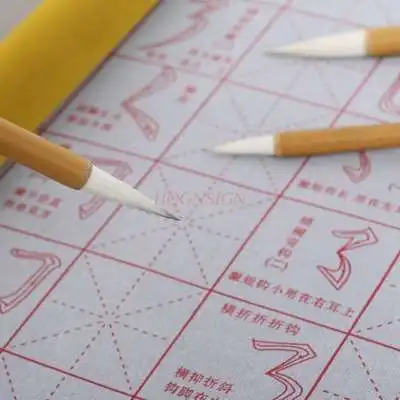 Каллиграфия и живопись Kai Начинающий студент с кистью и большой белой облачной кистью