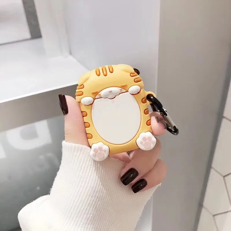 974E 3D силиконовый чехол для наушников для Airpods, чехол с милым персонажем из мультфильма для Apple Air pods 2, чехол для наушников Earpods, ремешок для наушников - Цвет: 974E
