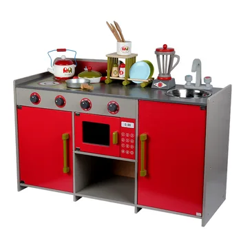 

New large European-style kitchen type B wooden children's simulation stove play house educational interactive toy