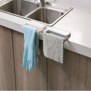 

Paste free Perforated Towel Rack Rack Bathroom Towel Bar Kitchen Bathroom Single Towel Rack Kitchen Accessories