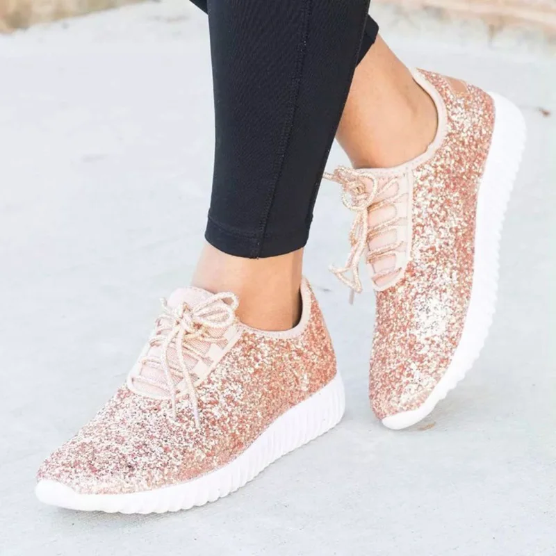 gold glitter trainers