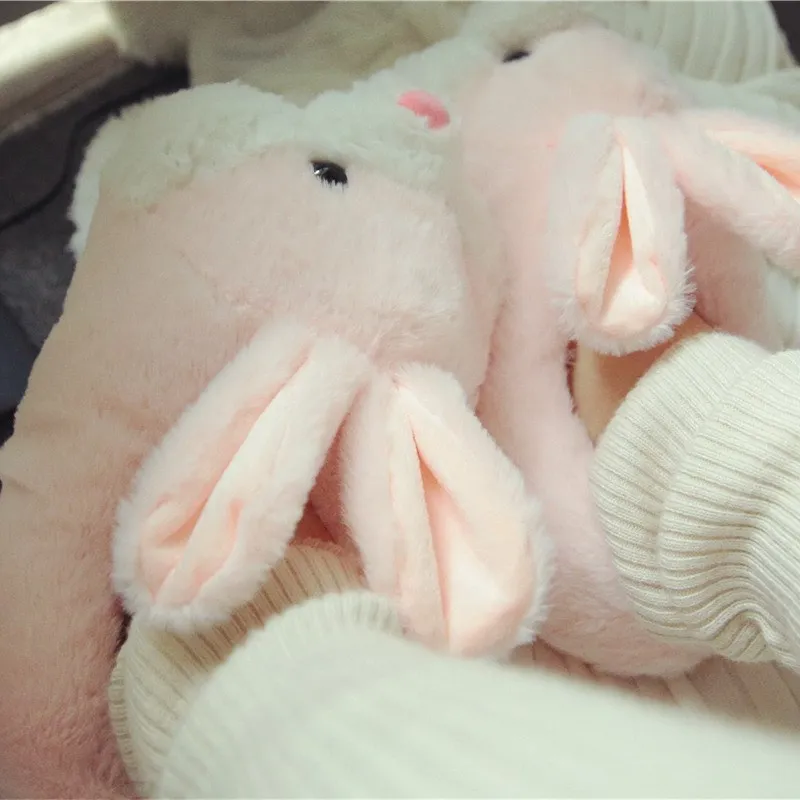 

Cotton Slippers Women's Cover Heel Deep Meng Rabbit Thick Warm Anti-slip Couples Plush Cover Heel Home Cotton Slippers