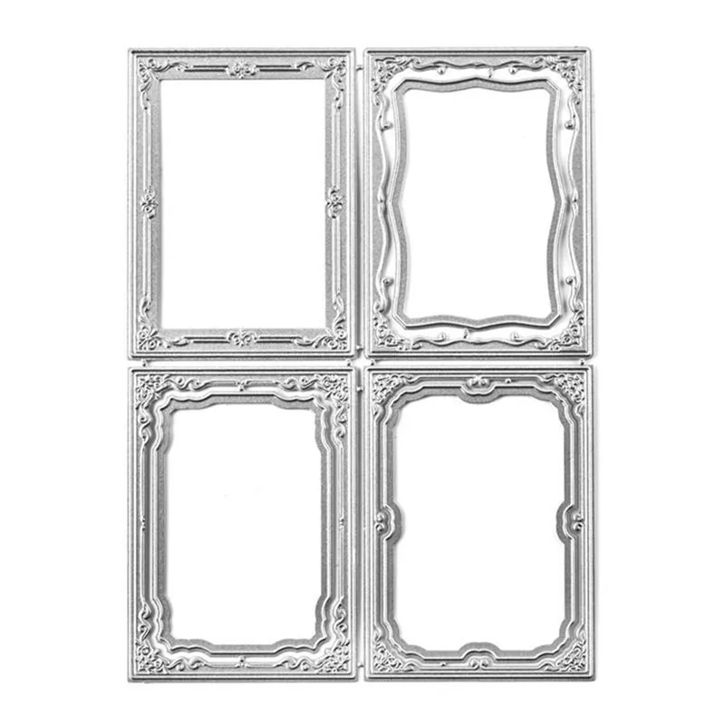 Naifumodo рамка штампы прямоугольные металлические режущие штампы для DIY Скрапбукинг Ремесло карты штамп для теснения с вырезами шаблон