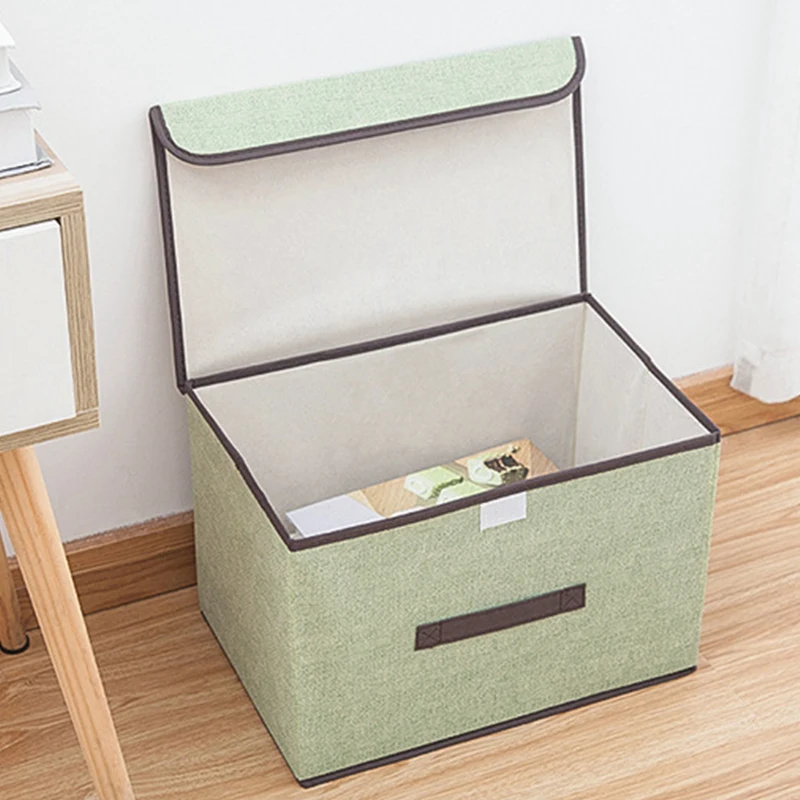 

Folding Linen Storage Box Folding Clothing and Sundry Portable Dustproof Storage Box with Cover Tissue Box with Storage Cover
