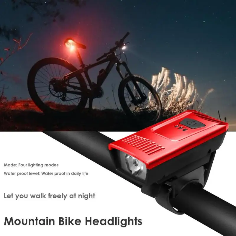 Bike Front Light USB Rechargeable 4 Mode Bicycle Headlight Flashlight Lamp