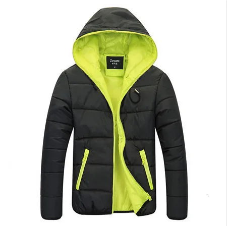 3029 Black Green Модная Повседневная зимняя мужская Куртка удобная и высококачественная куртка 3 цвета размера плюс XXXL - Цвет: 3029 Black Green