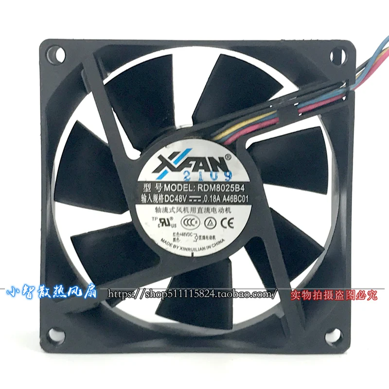 XIFAN RDM8025B4 Сервер охлаждающий вентилятор постоянного тока 48В 0 18 80x80x25 мм 4-провод |