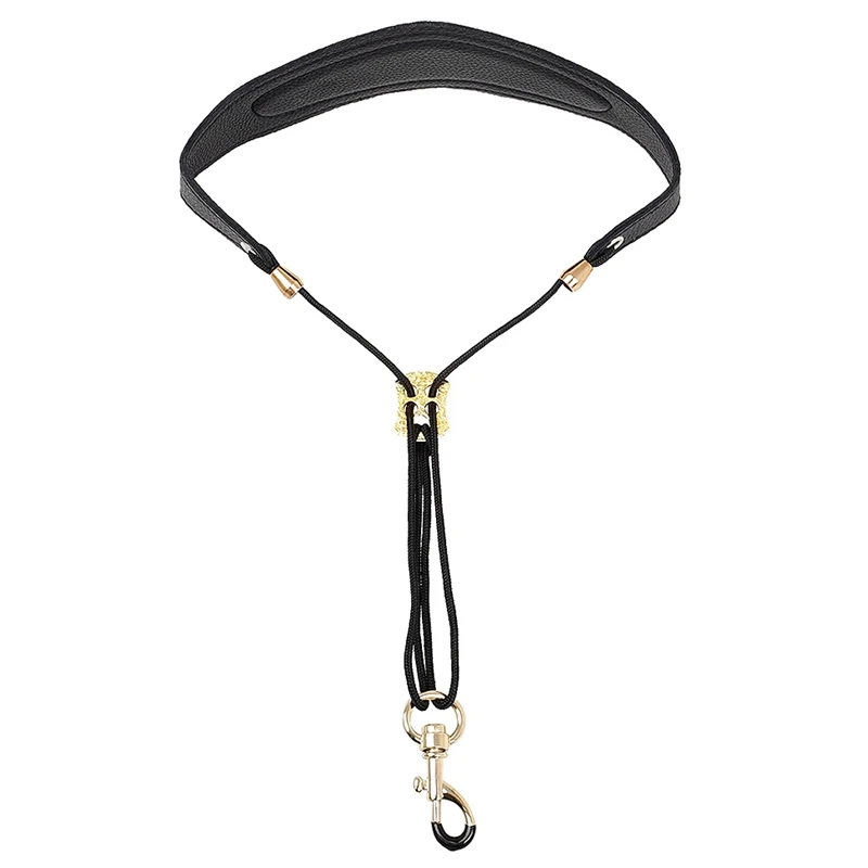 Universal Adjustable Soft Leather Saxophone Sax Neck Strap with Hose Hook Saxophone Parts Accessories
