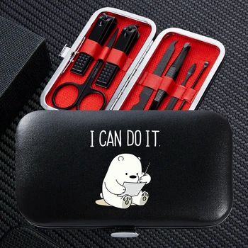 

Cute Panda New 7pcs Manicure Nail Clipper Sets Portable Travel Stainless Steel Trimmer Clippers Cutter Scissors Accessories Tool