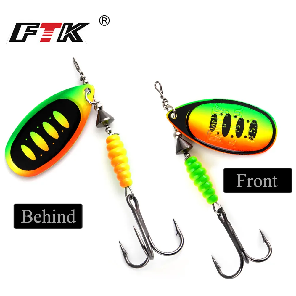 

FTK New Metal Fishing Lure 8.4g 12.5g 14.7g Spinner Bait High Quality Hard Baits Treble Hook Fishing Tackle For Pike Fishing