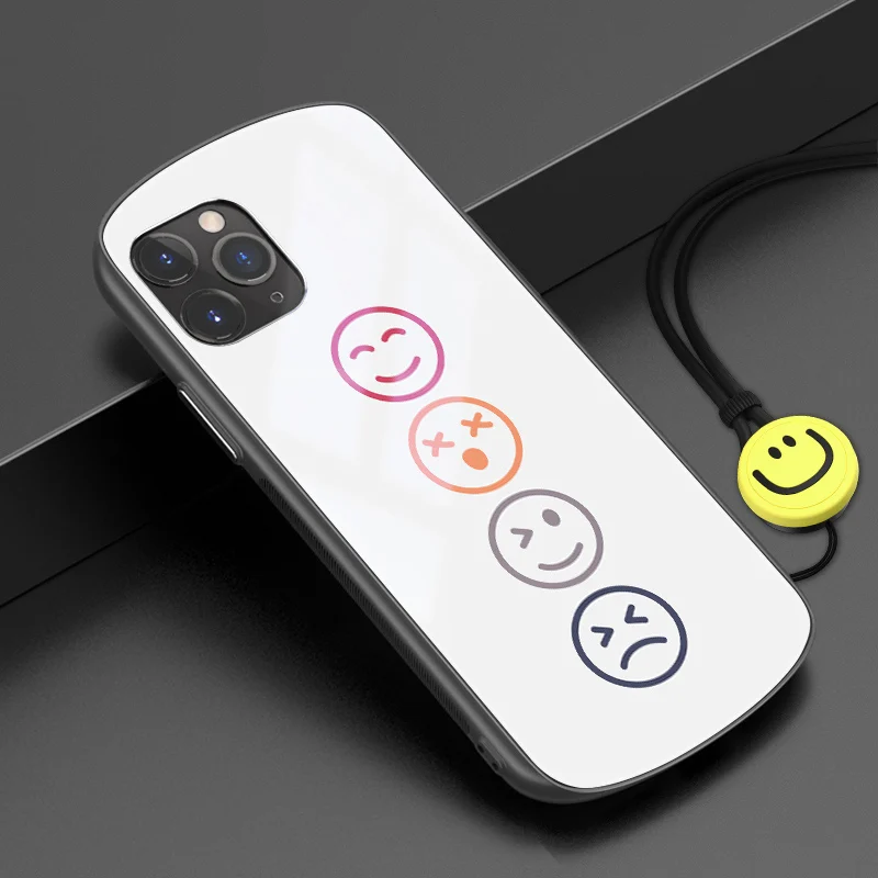 Для iphone 11 pro max 6,5 6,1 защитный чехол из закаленного стекла в форме дуги красочные игровые чехлы для iphone 11 6,1 стеклянная оболочка - Цвет: yx bqchanchanbai