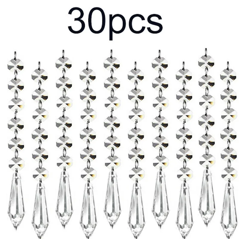 30PCS Wedding Crystal Decor Garland Acrylic Bead Chandelier Hanging Curtain