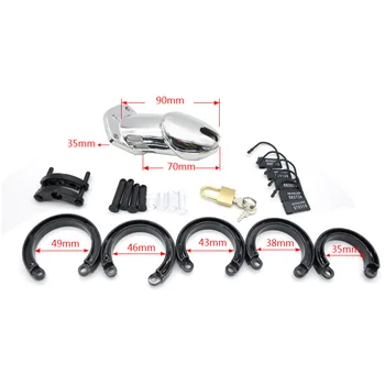 5 Colors CB6000S Short CB6000 Long Chastity Device With 5 size Penis Ring Cock Cage,Cock Ring,Chastity Lock Belt, Adult Game 4