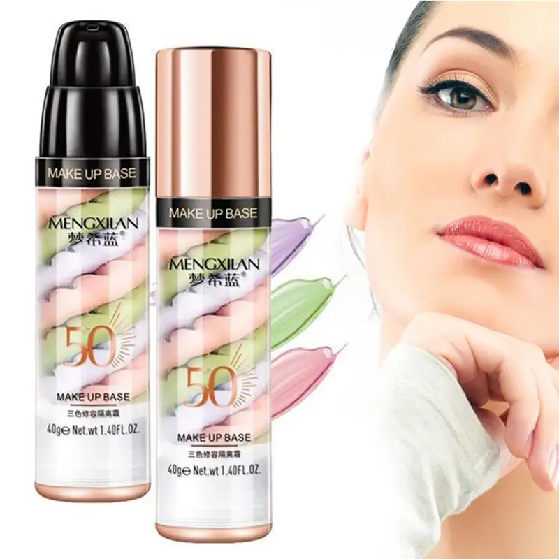 3 Colors Oil Control Makeup Face Primer Base Foundation Lating Purple Pink Green Primer Cream Natural Pore Cover Concealer TSLM2 - Цвет: As shown