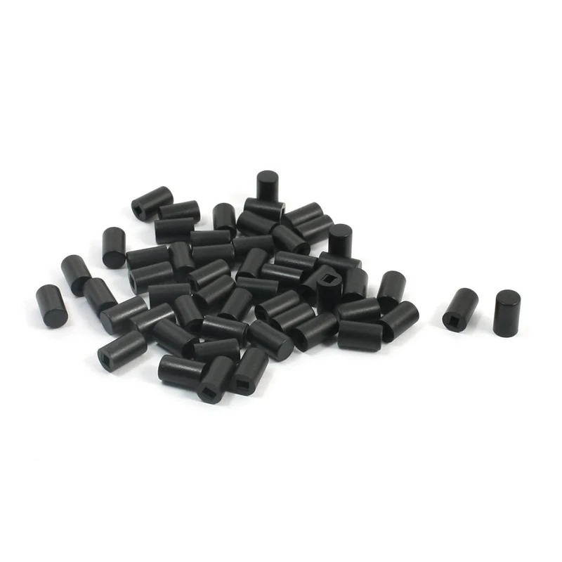 

50Pcs Micro Tactile Pushbutton Switch Cap Cover Protector Black 6x10mm