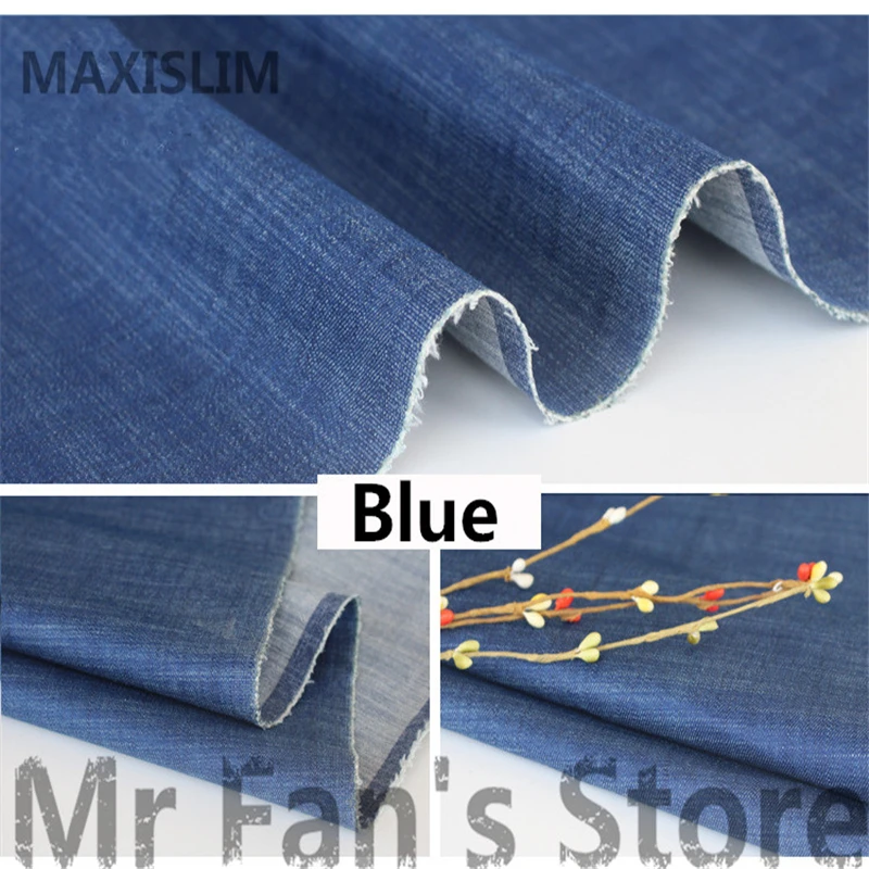 Diy популярная Высококачественная эластичная джинсовая одежда в Европе для повседневной жизни, повседневная юбка, шляпа, ширина около 150 см - Цвет: Blue