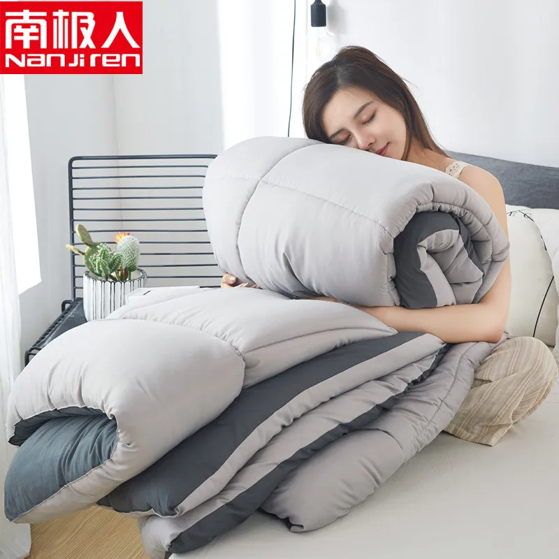 

CF Pure Color Style Quilting Fabric Microfiber Stitching Print Twin Queen Sizes Quilt 4 Seasons Comforter Washed Polyester Quilt