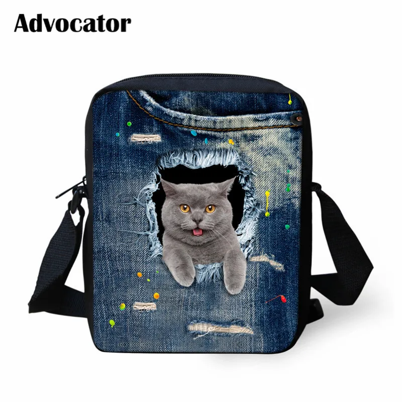 ADVOCATOR BAG Милые сумки-мессенджеры с 3D изображением кота для девочек, сумки через плечо для подростков, дизайнерские сумки для женщин, ручная сумка, Детская плечевая сумка Mochila - Цвет: ADVOCATOR BAG