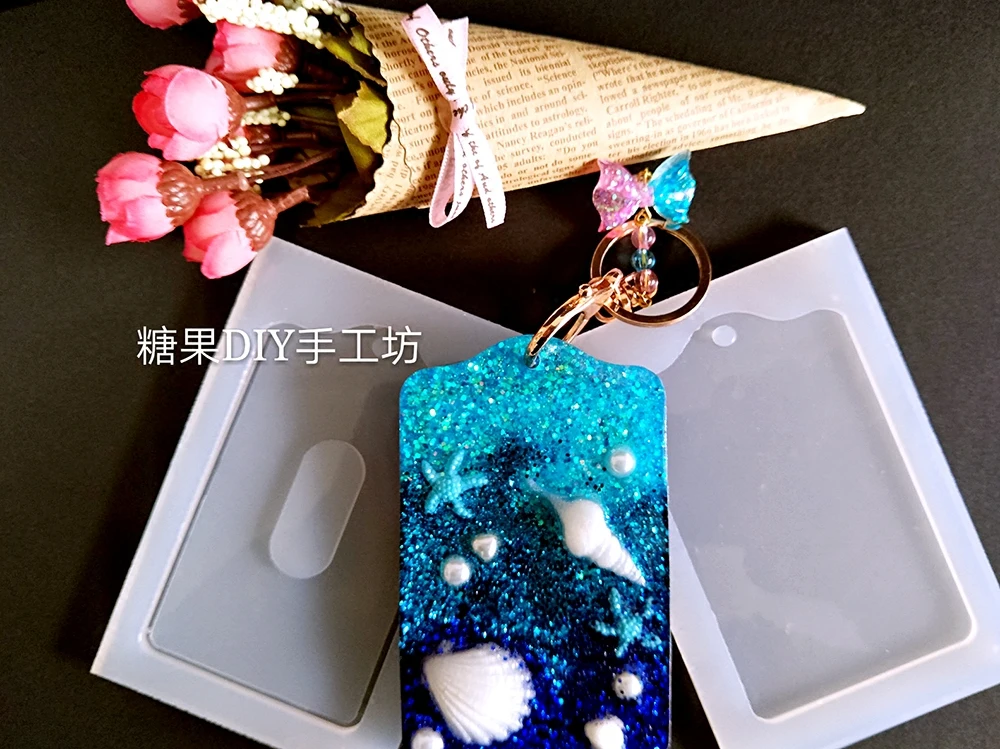 Full Mirror DIY Card Cover Tools Epoxy Resin Bus Card Bank Card Cover Silicone Molds Chocolate Mold Cake Decorating Tools 9180