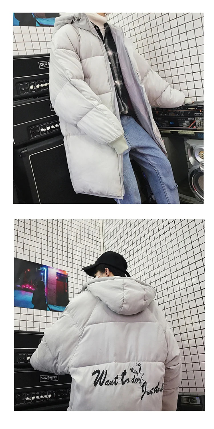 Winter New Style down Coat Men's Mid-length Clapping Device Cotton-padded Clothes Cotton-padded Jacket Korean-style MEN'S C