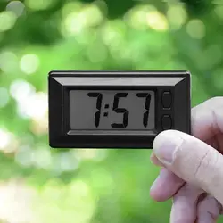 Reloj electrónico para salpicadero de coche, pantalla Digital LCD ultradelgada, con calendario