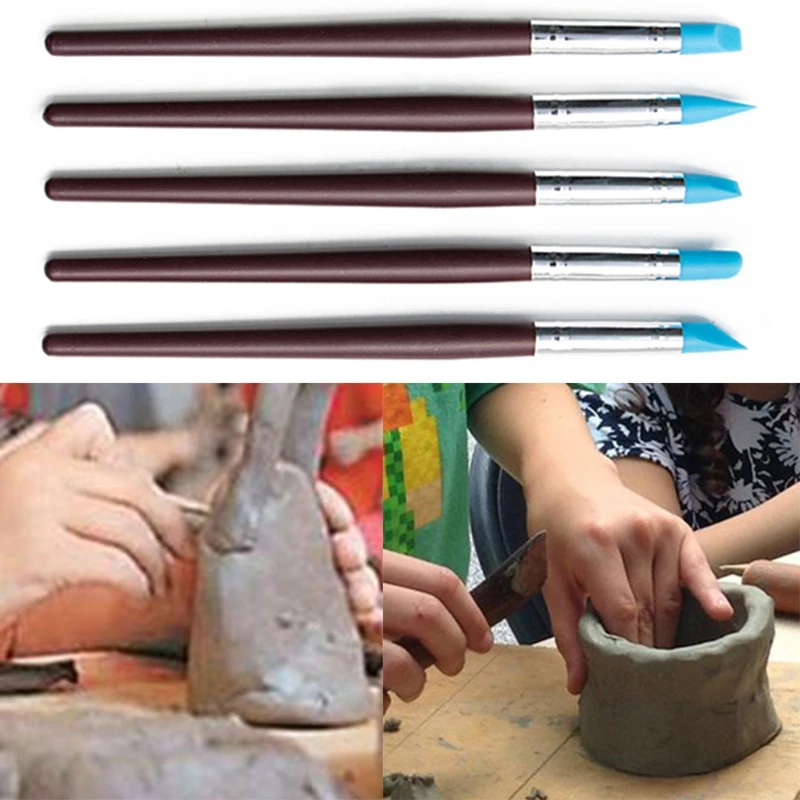DIY Clay Pottery Tool Set Drill Pen Ceramics Sculpting Carving knife Sculpture Craft Wooden Handle Modeling Kit 30pcs