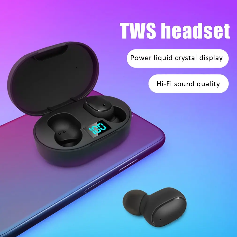 

E6S Smart Digital Wireless Earphone Wireless Sports Mini Headset Earbuds Wireless 5 HIFI Sound Waterproof Headset