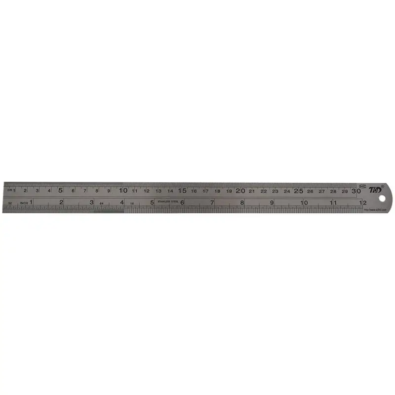 

12 inch Double Sided Metal Steel Measuring Ruler Scale Office Supply