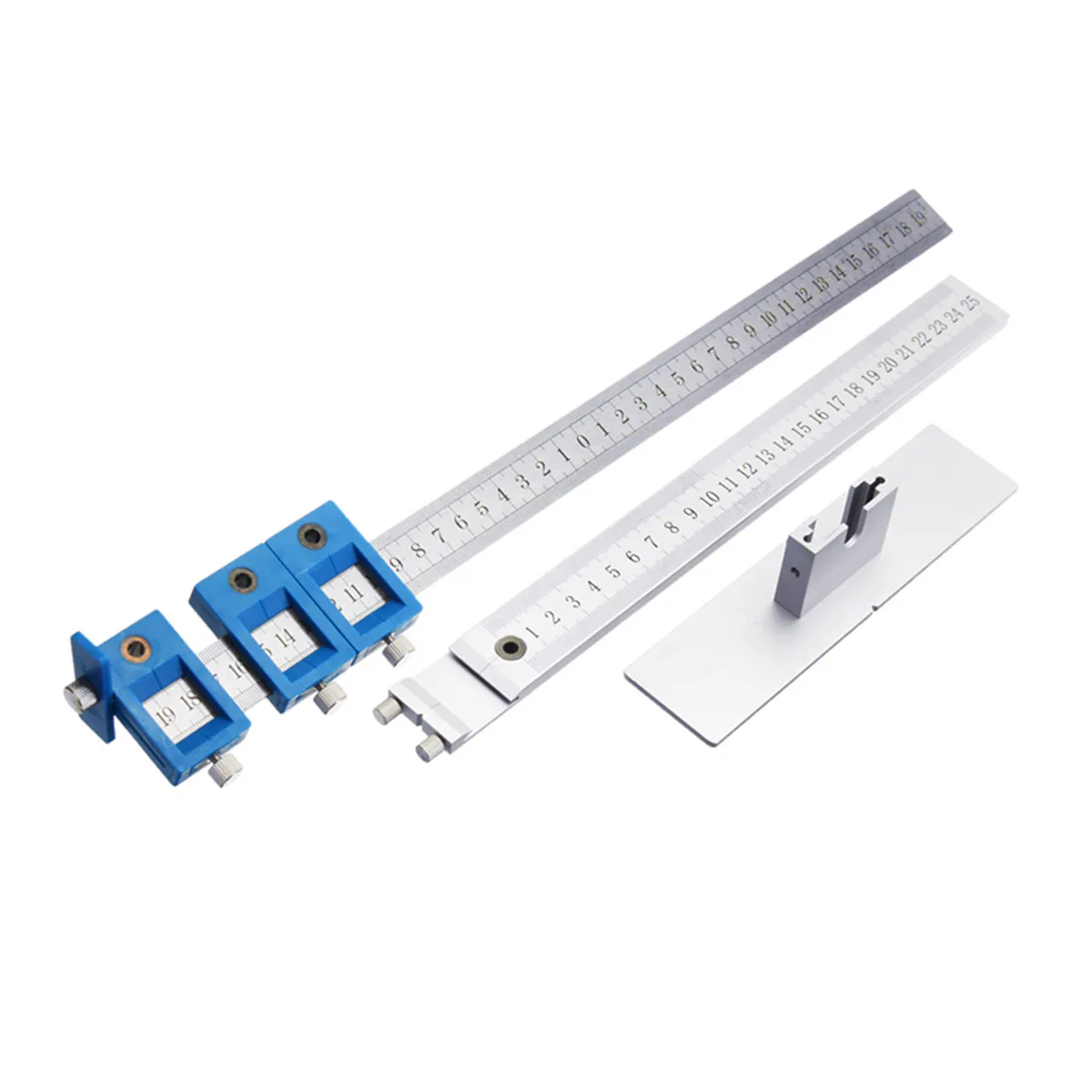 

New 25cm Aluminum Position Cabinet Hardware Jig Drill Guide for Woodworking with 5mm Drill Bit Tool Dowelling Tools Set