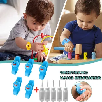 

5PC Wristband Hand Dispenser This Wearable Hand Sanitizer Dispenser Pumps Disinfectant Sanitizer Bracelet Dispensing Tool