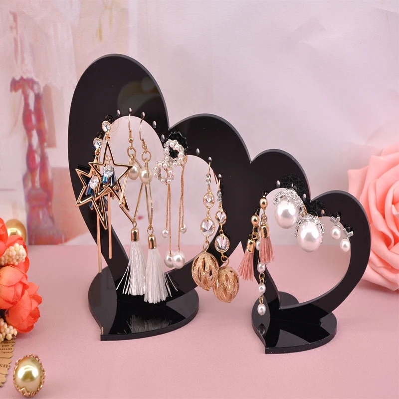 Fashion Acrylic Earring Display Necklace Stand Shelf Earring Holder Jewelry Organizer Necklace Showing Stand Earring Case