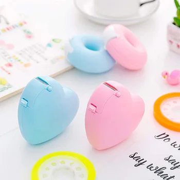 

Plastic Portable Tape Dispenser Creative Cartoon Colorful Roll Tape Organizer Mixed Color (4PCS Donut)