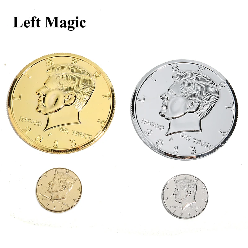 

3 Inches Jumbo Magic Coin Half Dollar Magic Tricks Street Stage Close Up Magic Accessories For Magician Gimmick