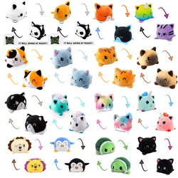 Peluche de Gato de doble cara para niños, figura de animales, unicornio, 31 estilos