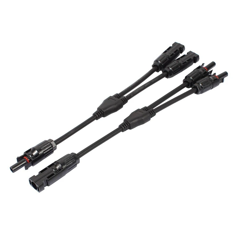 

Pair MC4 Male Female Y Shape Branch Solar Panel Cable Wire Photovoltaic Connectors