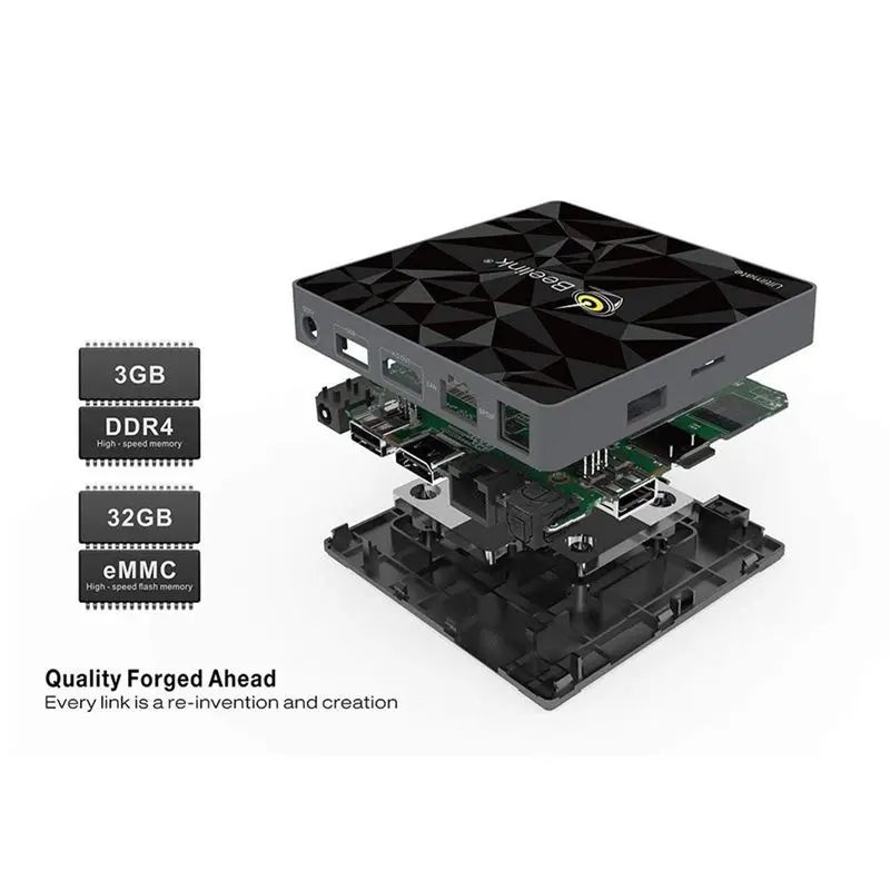 ТВ приставка Beelink GT1 Ultimate Android 7,1 64 бита DDR4 3 ГБ eMMC 32 Гб с Amlogic S912 1000 Мбит/с LAN/Dual WiFi 2,4G+ 5,8G/H.264/H.26